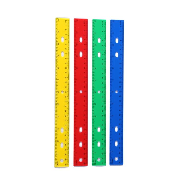 12Inch Clear Rulers with Hole Drawing Ruler Math Ruler Measuring Ruler Measuring Tool for Drawing Drafting Measuring