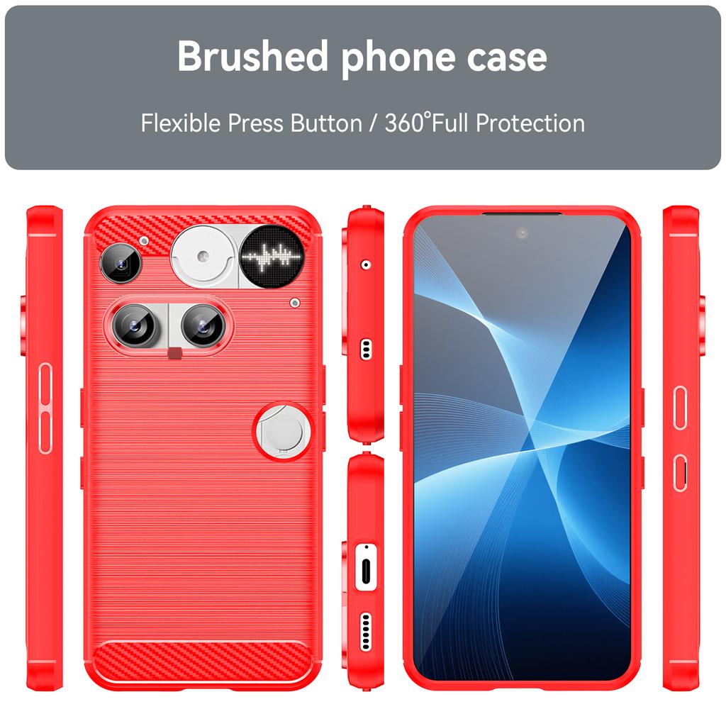 For Nothing Phone (3) 5G Case Protective Phone Cover Carbon Fiber Texture Brushed
