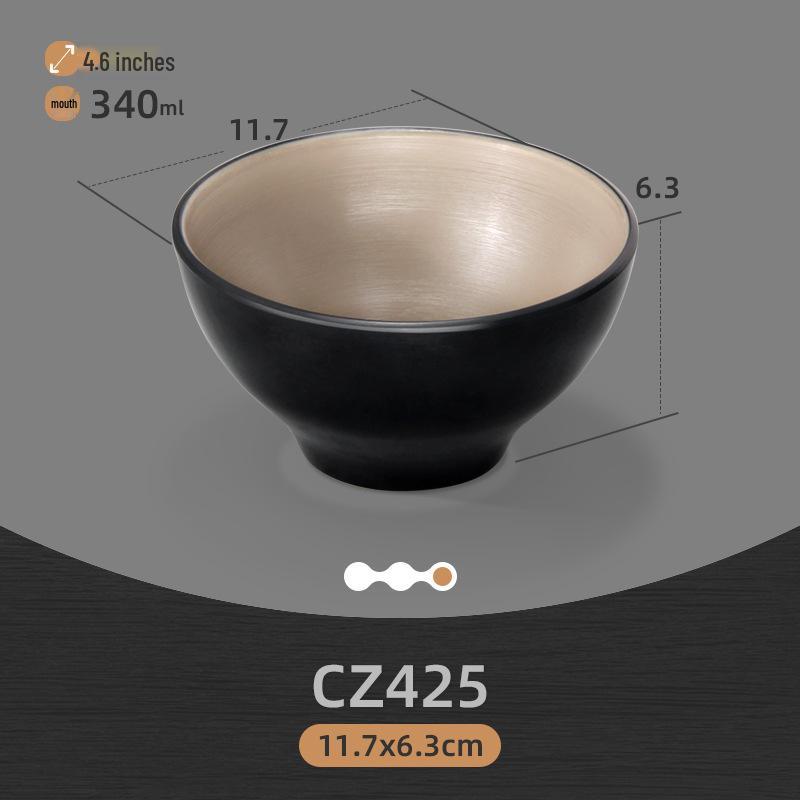 Commercial Melamine Two-Color Drop-Resistant Teacup and Imitation Porcelain Dish Set for Hot Pot Cuisine with Compartments.