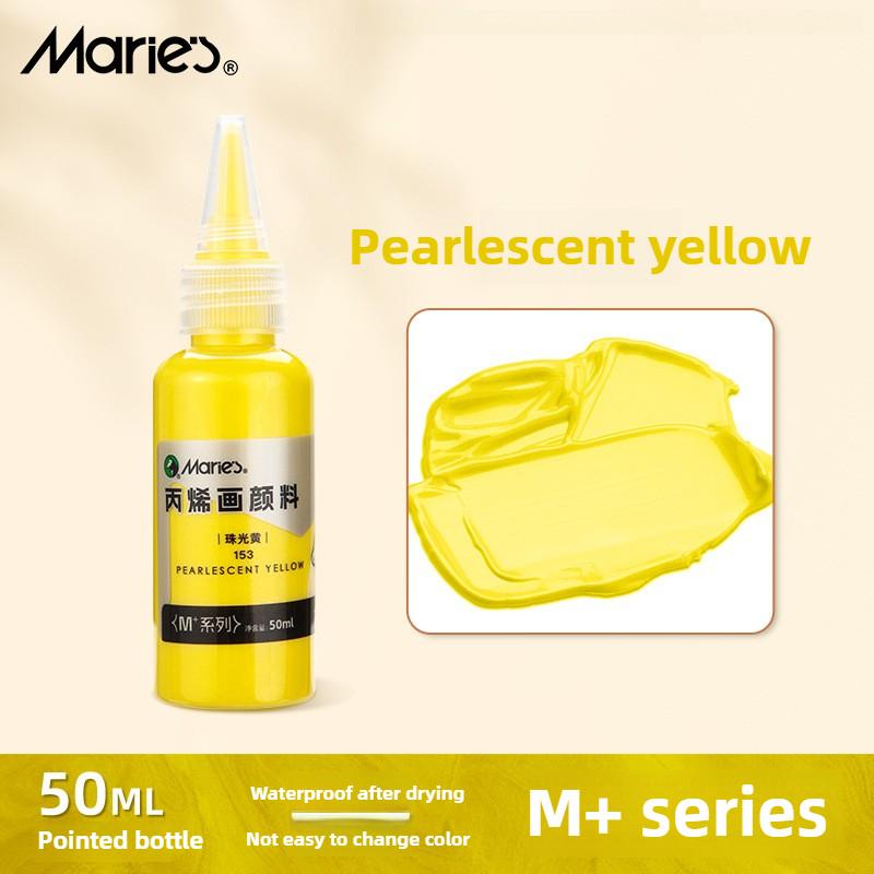 Marie 25 Colori 50ml Pittura Acrilica Metallica Pigmenti Ricchi Brillanti Perlescenti con Flacone Materiale Scolastico Cancelleria