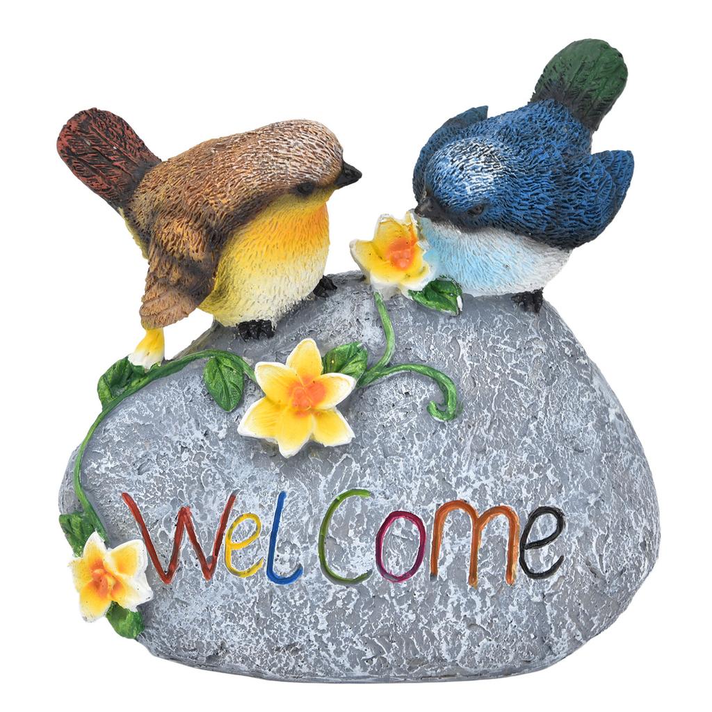 Bird Garden Decor Resin Animal Garden Figurines Welcome Sign Sculptures Statues for Yard Patio Lawn