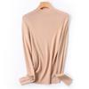 Machine Washable Fine-Spun Wool Sweater: 2026 Autumn/Winter Women's Slim Fit Knit with Half-High Collar.