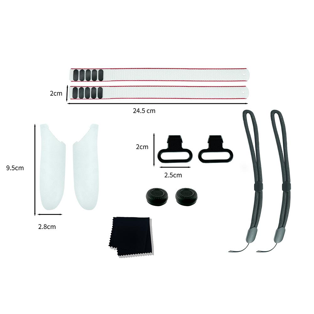 For Meta Quest 3 VR Controller Grips Adjustable Wrist Straps Kit Battery Covers Buckle Joystick Caps For Quest 3 VR Accessories