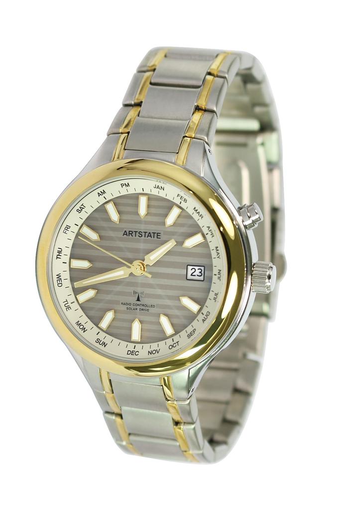 Solar Watch with Date Display and Long Battery Life [ARTSTATE AS3288B] Men's Radio-Controlled
