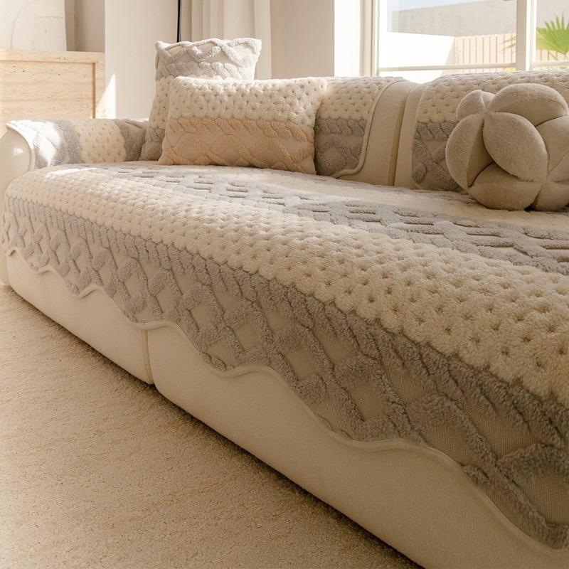 Irregular Advanced Style Sofa Cover Straight Row Living Room Sofa Cushion Cover Anti Slip And Durable Autumn And Winter Styles Pad