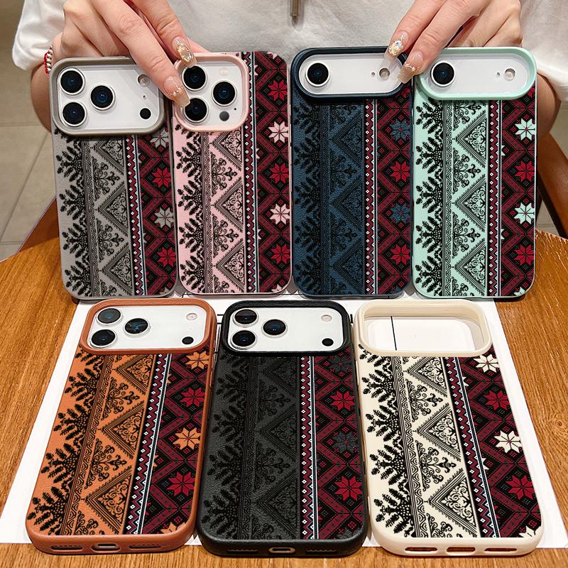 Vintage Totem Pattern TPU Phone Case For iPhone 17 16e 16 15 Pro Max 14 13 12 Pro Max 11 Air Soft Leather Texture Silicone Cover