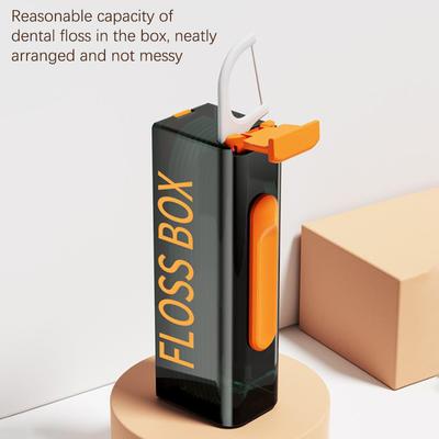 Automatic Dental Floss Storage Box Mirror Bottom Floss Dispenser Reusable Dental Floss Organizer Case Cleaning Oral Hygiene