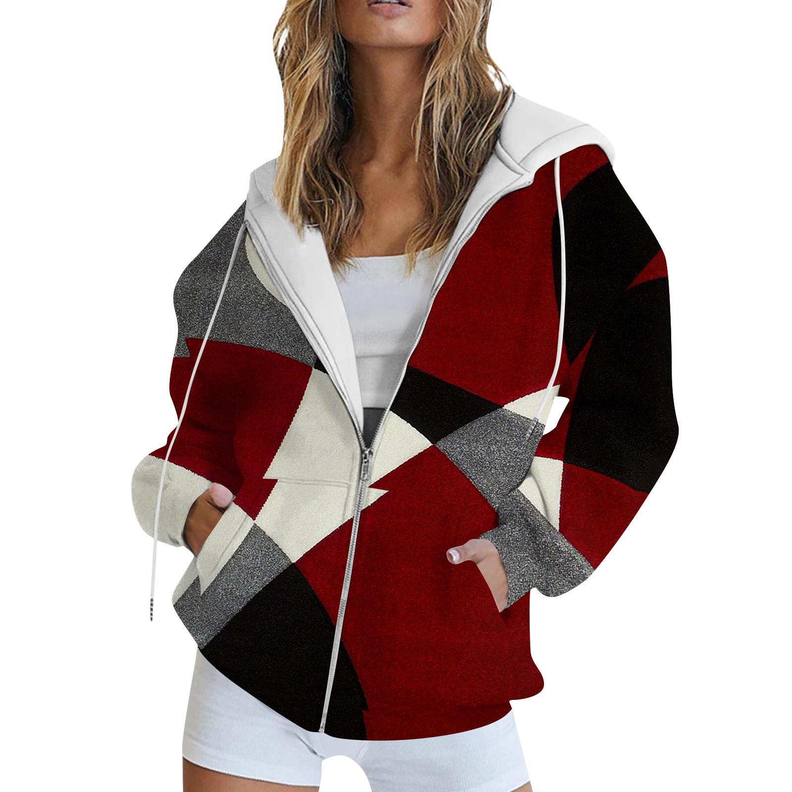 

Женская толстовка с длинным рукавом и принтом, куртка с длинными рукавами и карманами, на молнии, пальто с капюшоном L