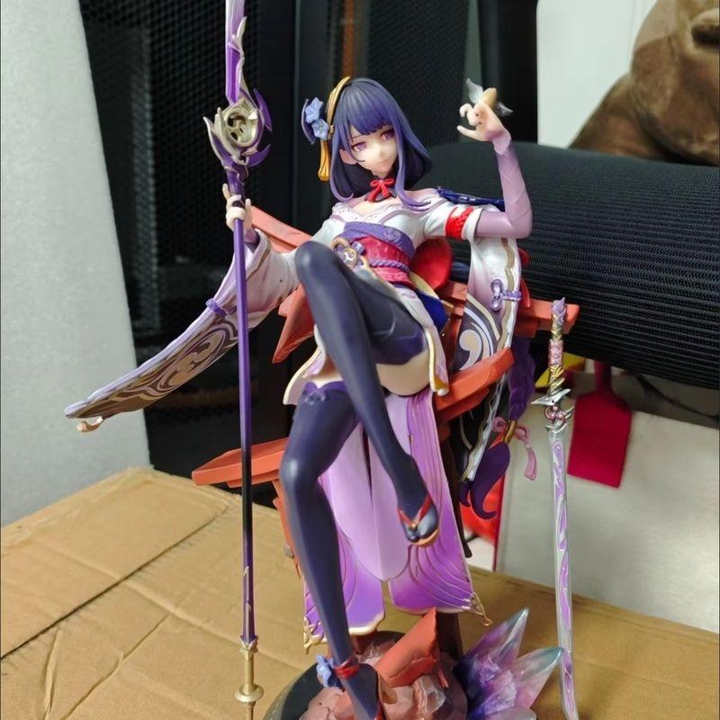 New 35Cm Gaming Merchandise - One Heart Pure Land Raiden Shogun Sitting Figure Model Display Collectible Statue