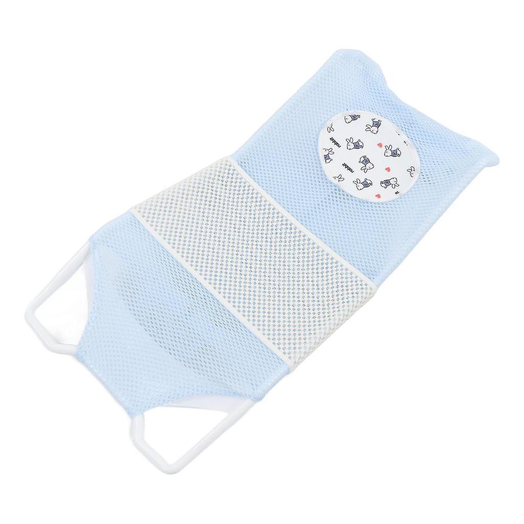 Baby Mesh Bath Cushion Pad Cute Cartoon Safe Ergonomic Newborn Bathtub Support Net Mat for Home Skyblue