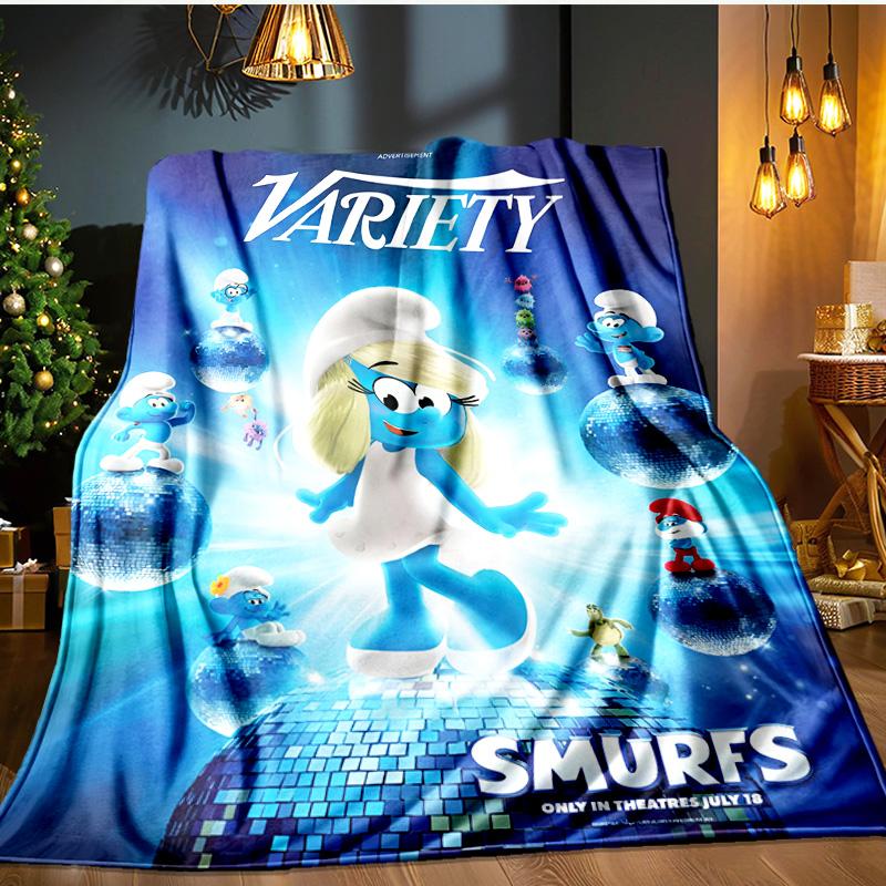 Smurfette's Adventure Blanket Flannel Throw for Sofa, Indoor, Camping, Living Room, Office, Chair, And Bed Soft Birthday Gift