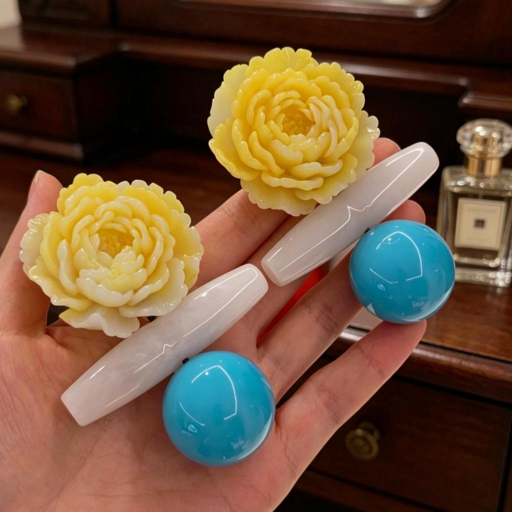 Orecchini a Fiocco in Vetro Blu Vintage - Ornamento dal Design Retrò