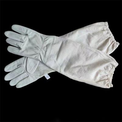 1 Paar Bienenzucht-Handschuhe, atmungsaktiv, schützend, langärmelig, Canvas, Ziegenleder, bequem, Bienenzucht-Handschuhe