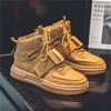 Fashion Brown Men's High Top Sneakers Quality Men's Skateboard Shoes Platform Casual Mens Designer Sneakers Zapatillas Hombre