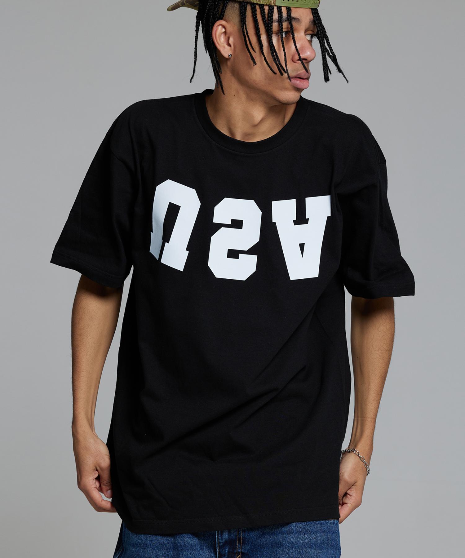 Cream Soda Lab Reverse Usa Short Sleeve T-Shirt Black L
