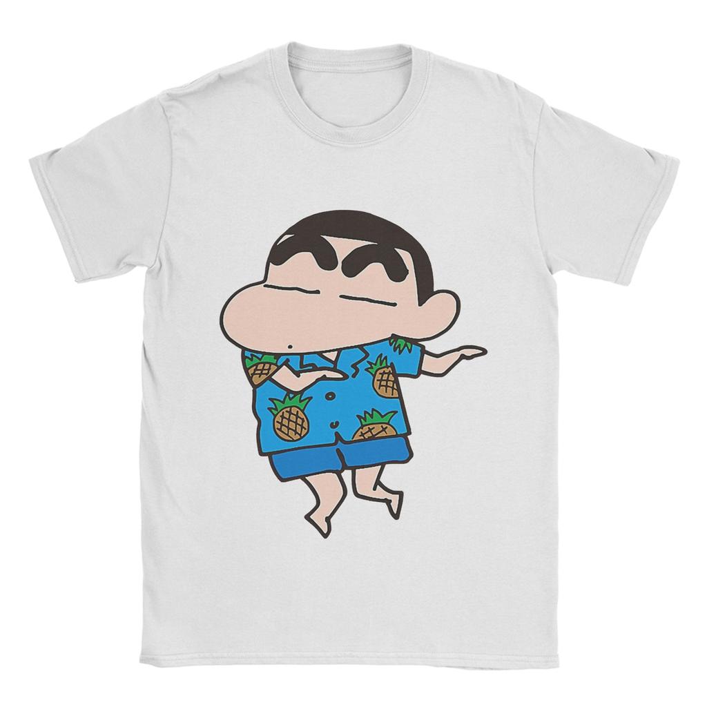 Crayon Shin-chan T-Shirt Men Awesome Cotton Tee Shirt Crew Neck Short Sleeve T Shirts Printing Tops