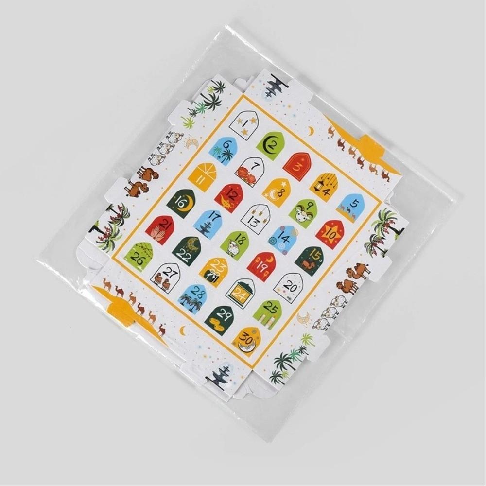 5pcs Eid Countdown Advent Calendar Gift Box Empty Ramadan Mubarak Surprise Gift Box 30Days Countdown Surprise Box Party