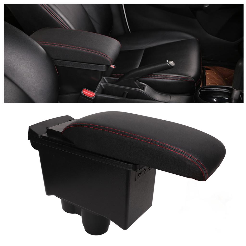 Center Console Armrest Box Double Layer Storage Artificial Leather for Duster 2019‑2022