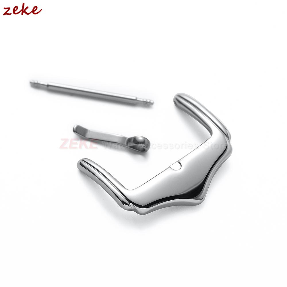 16mm 18mm 20mm Watch Band Metal Buckle Strap Solid Triangle Button Stainless Steel Polished Clasp Silver Black Watch Buckles