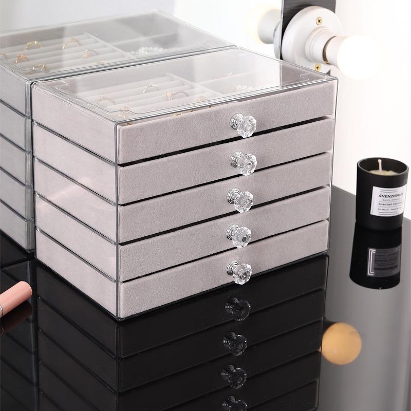 Jewelry Storage Box, High-end Exquisite New Drawer Necklace, Earrings, Multi-layer Large-capacity Earrings, Hand Jewelry Box.