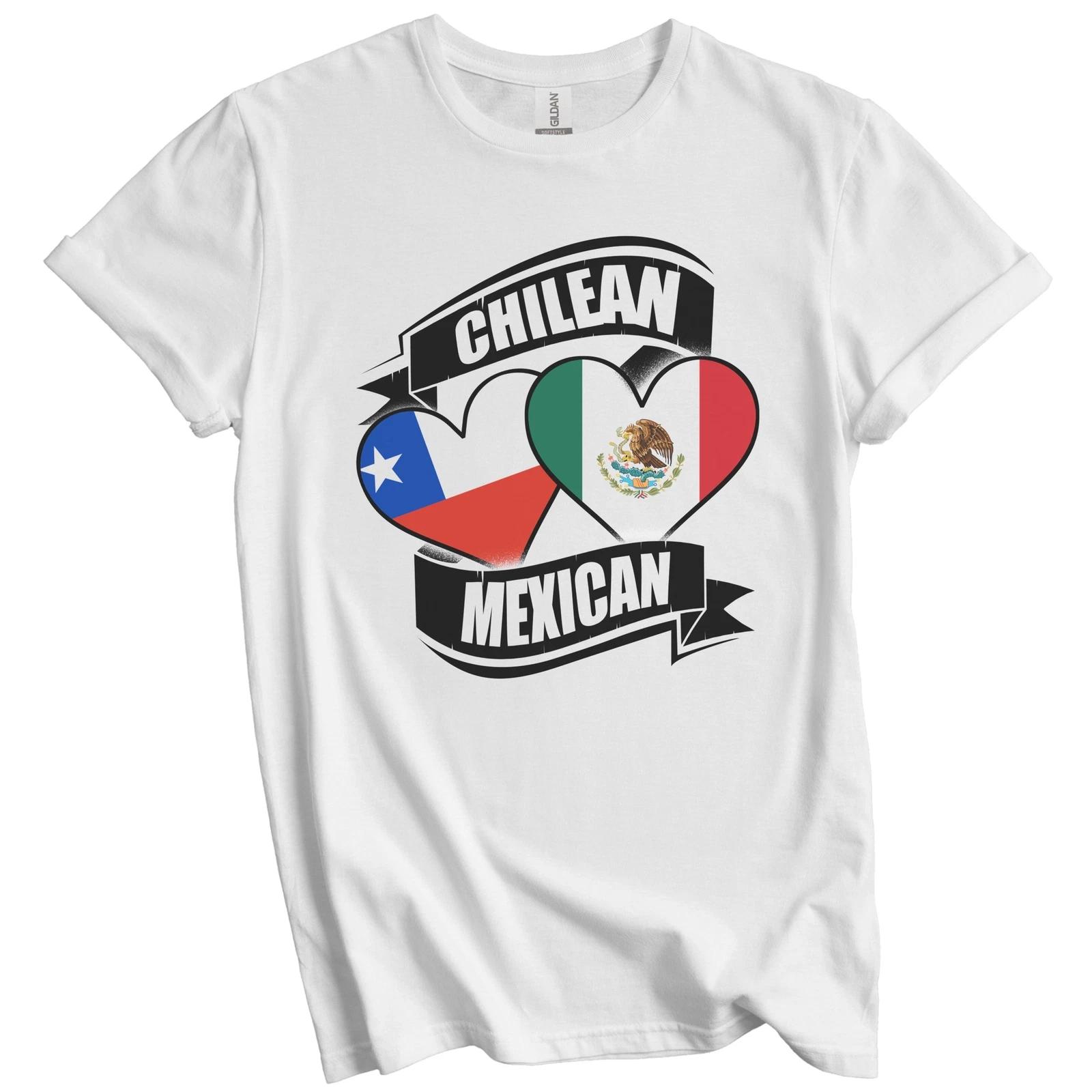 Chilean Mexican Hearts Chile Mexico Flags T-Shirt S