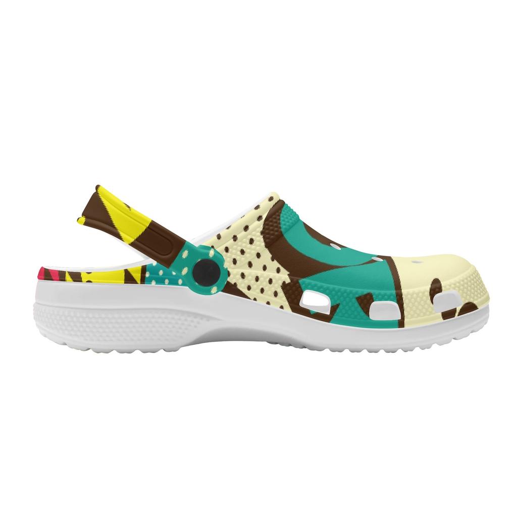 Lightweight Color Print EVA Clogs Unisex Breathable Slip On Garden Shoes Beach Pool Bathroom Home Summer Sandals Comfort Fit