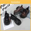 Retro Womens Mary Jane Flats With Thick Block Heel Pu Material For Casual And Office Use