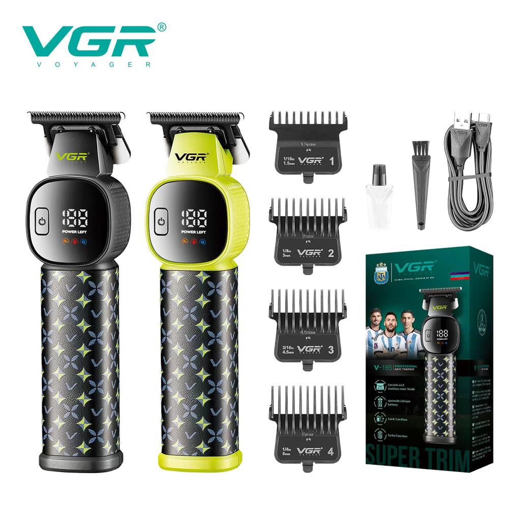 VGR V-185 Men's Hair Clipper Body Hair Trimmer USB Pusher Powerful with LED Intelligent Digital Display Pusher Home Razor Shaver Oil Head Clipper