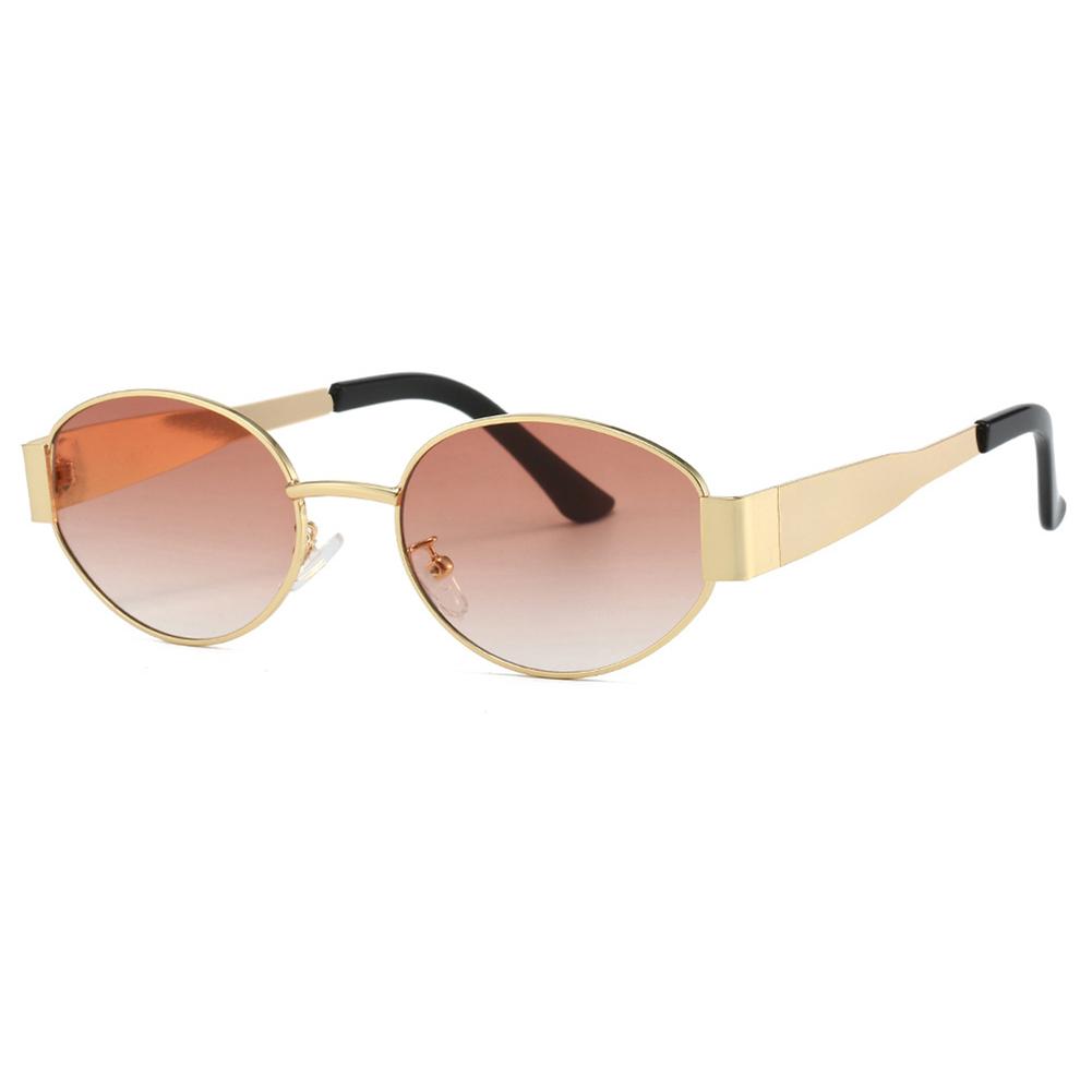 Luxury Metal Brand Sunglasses for Men and Women Unisex Designer Fashion Sun Glasses Oval Unisex Stylish Eyewear Shades