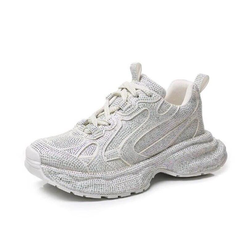 

Весенние женские туфли на платформе Baby s Breath на шнуровке, женская универсальная спортивная обувь Diamond Dad Shoes 35 бежевый