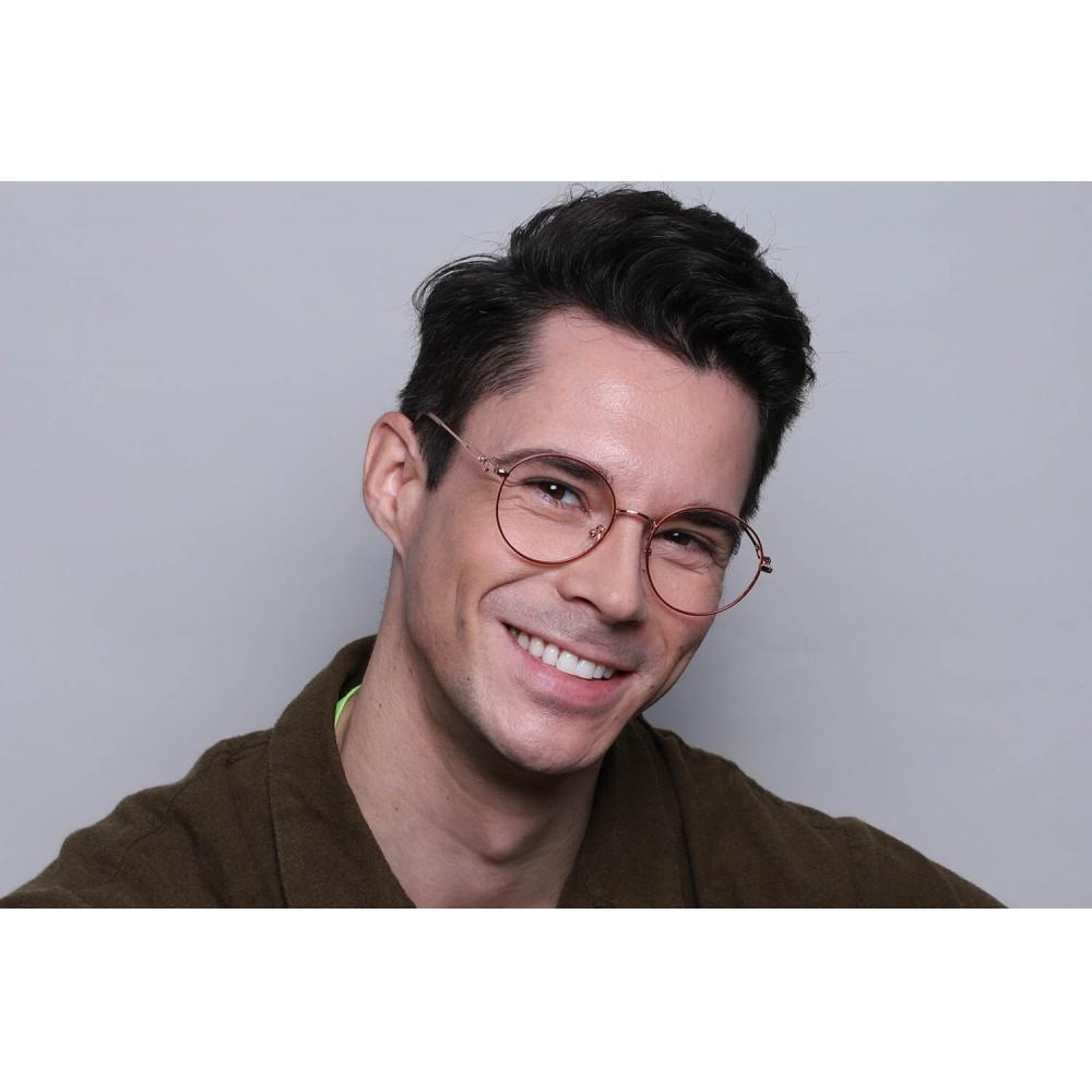 Full Rim Round Red Rose Gold Smartbuy Collection Grosmorne L120 Fashion Unisex Eyeglasses