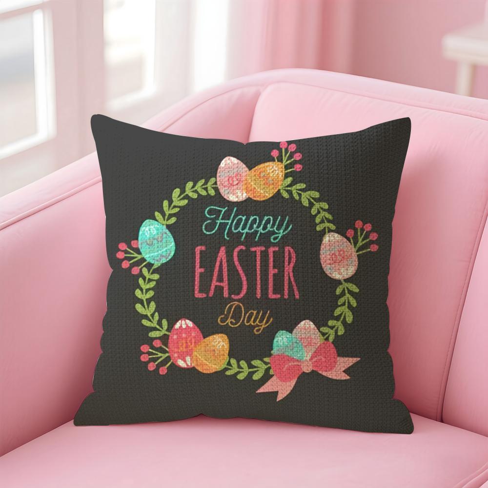 Happy Easter Cushion Cover Comfort Sofa Bed Silky Elegant Invisible Zipper Decorative Holiday Gifts