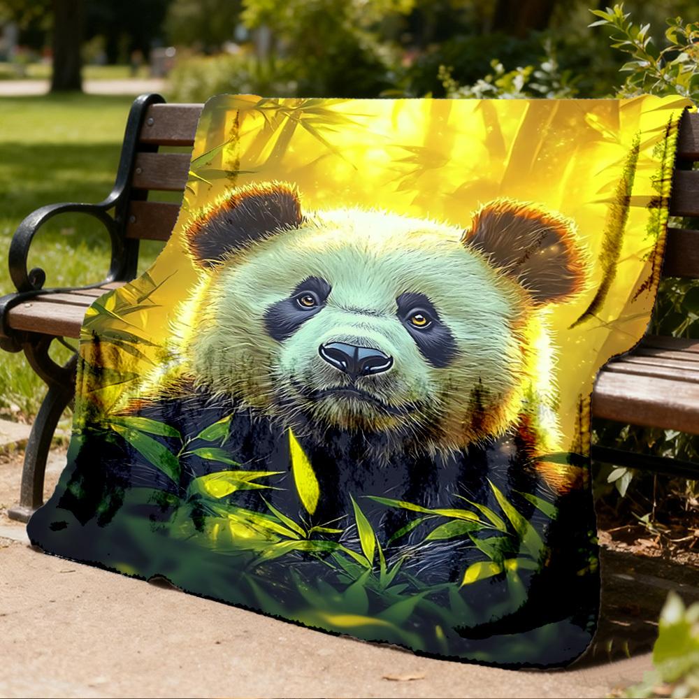 1pc Panda Bamboo Forest Outdoor Blanket Soft Flannel Cozy for Travel & Camping All Season