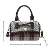 Sweet Bow Crossbody Pillow Bags Vintage Plaid Lightweight Portable Ladies Shoulder Bag Versatile Women Handbag Purse Girls Gift