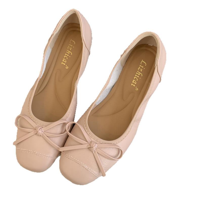 2025 new French thick heel gentle wind bow square head one pedal Mary Jane shoes versatile commuting not tired feet