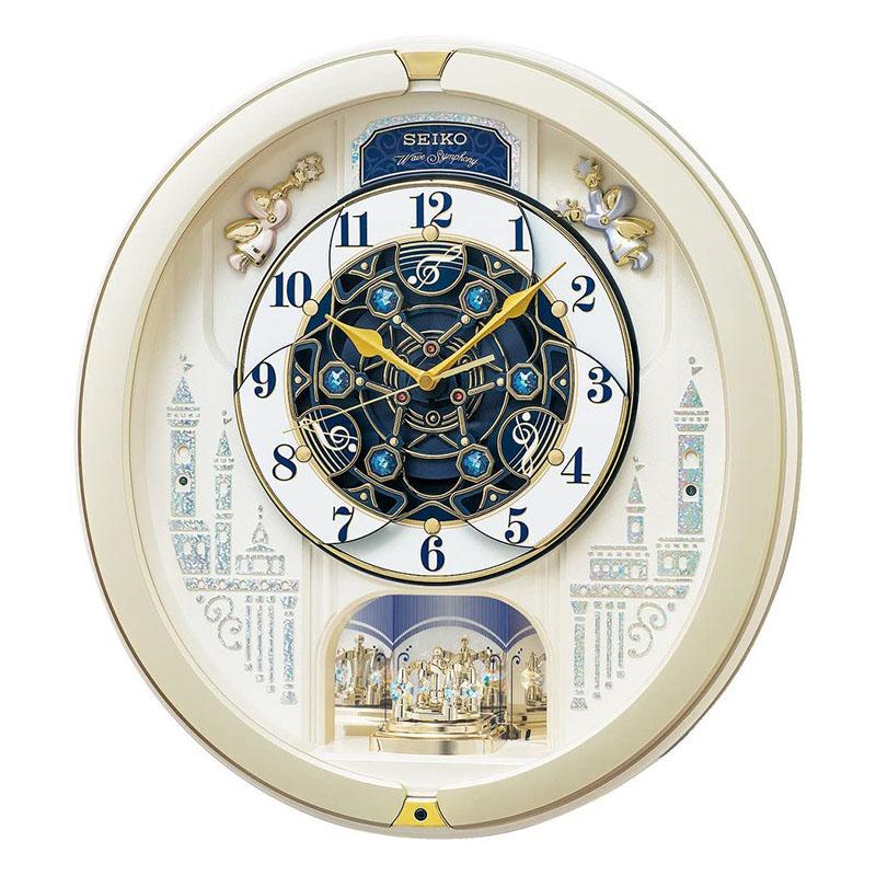 SEIKO Analog Wall Clock Karakuri Peal Gold Melody Motion RE579S JAPAN
