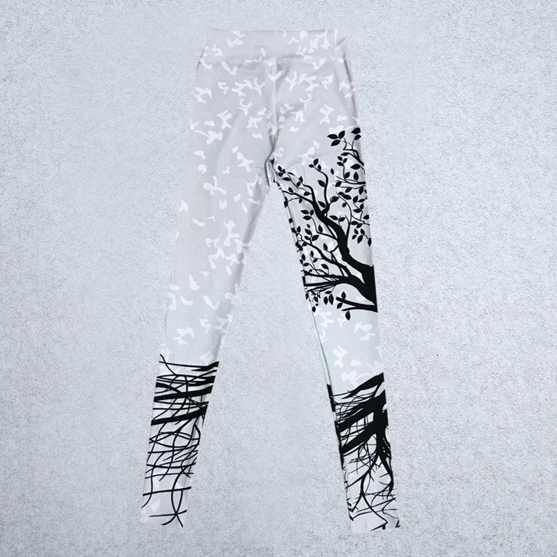 SCIONE Europa Amerika Digitaltrykk Stort Tre Hofter Høy Midje Sport Fitness Yoga Stoff Leggings