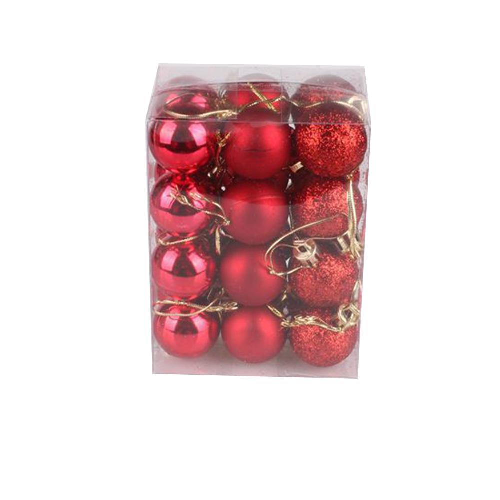 24X Store Julepynt Kuler Tre Julekuler Fest Bryllup Ornament 3cm