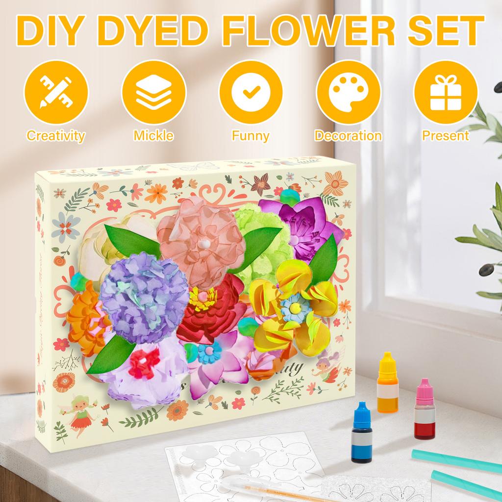 1 Set DIY Magic Petal Flower Kits Create 3D Blossoms with Various Flower Paper Model DIY Petal Floral Art Set for Friend Teacher