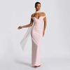 Sexy Off-Shoulder High Waist Elastisches Bodycon Tube Top Langes Kleid Für Damen