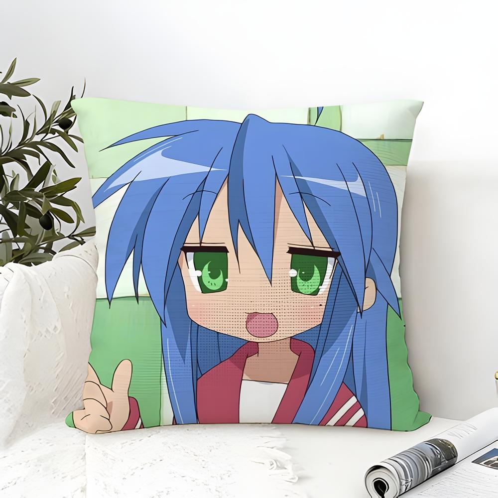 Anime Lucky Star Pillow Case Linen Pillow Case Sofa Home Decor Cushion Cover Cushion Cove