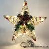 LED Glittering Rattan Wrought Iron Christmas Tree Topper Ornament