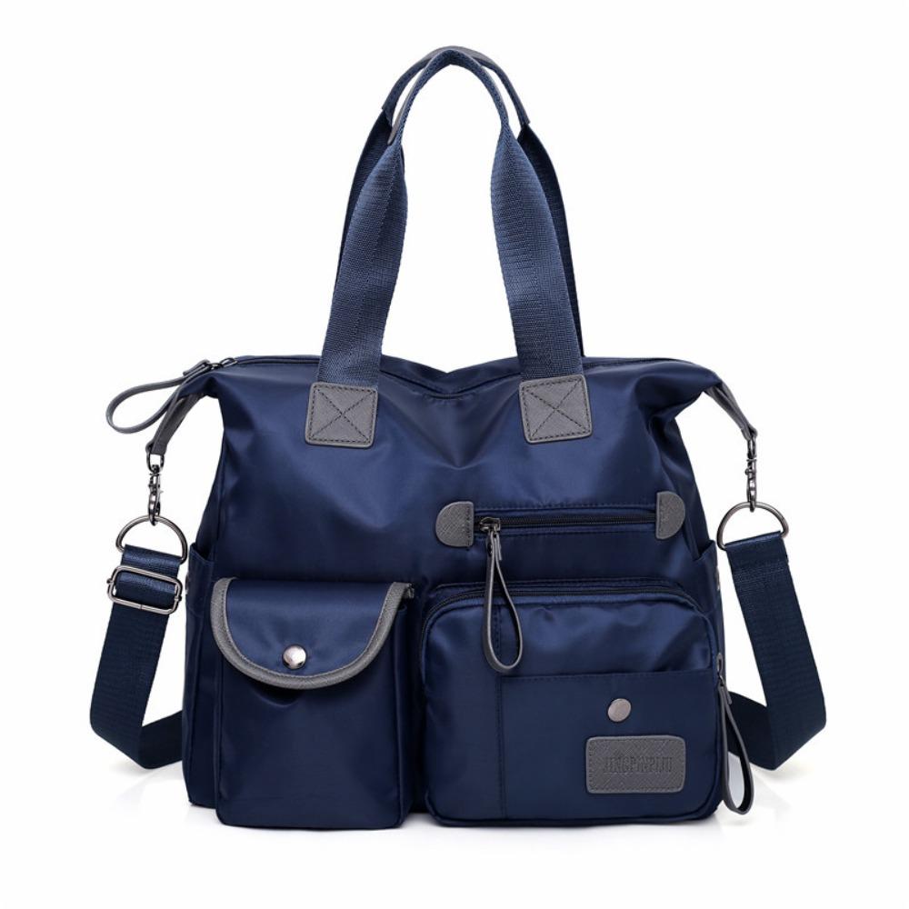 Fashion Oxford Tote Bag Large Capacity Waterproof Nylon Shoulder Bag Lightweight Multi-pocket Travel Crossbody Bag