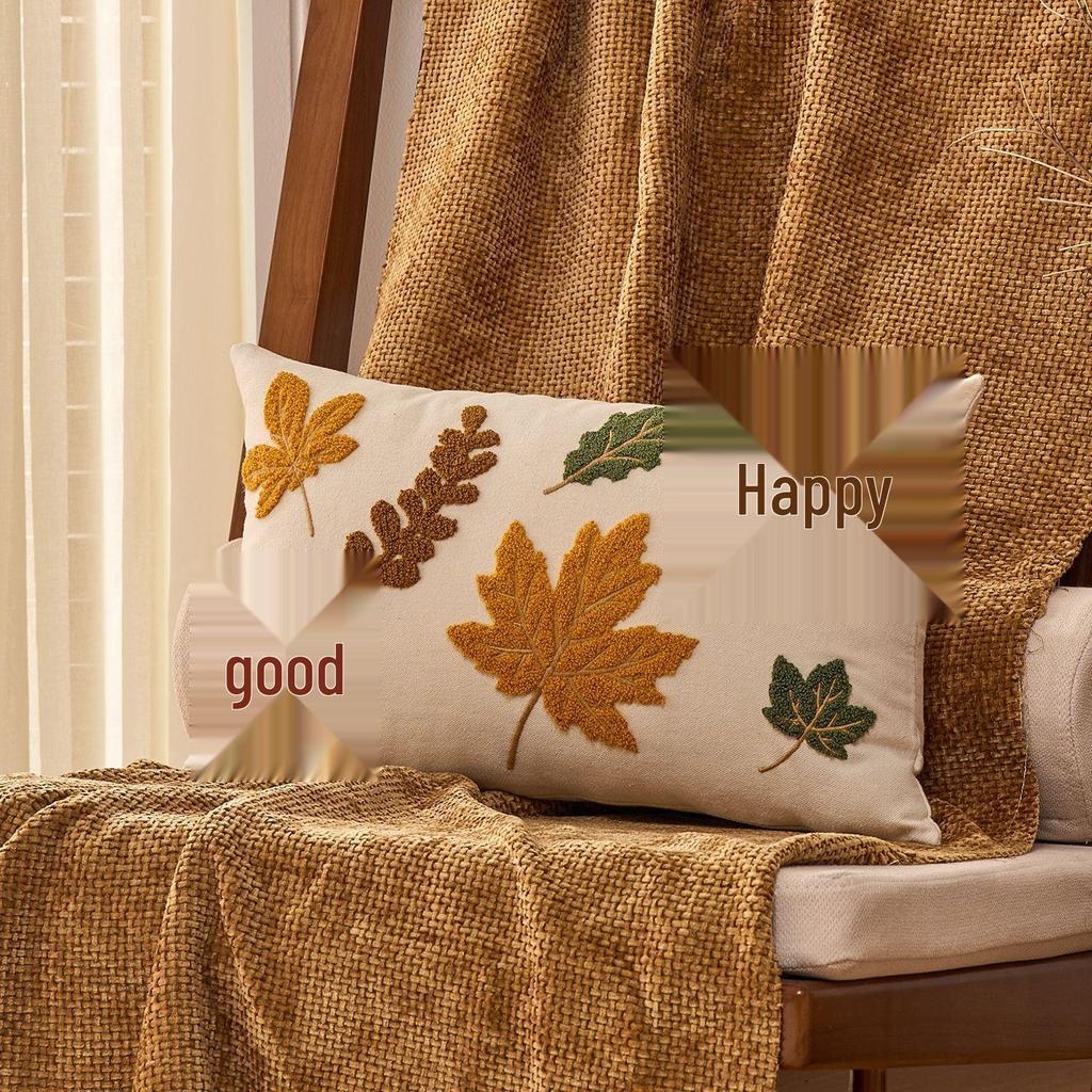 Autumn Maple Leaf Pumpkin Pillowcase for Thanksgiving & Halloween Decor