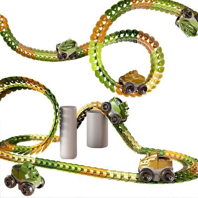 JUYEE Toy Car Rail Assembly Educational Toy Dinosaur 3D Puzzle DIY Popular Ranking Mini Car Electric Building Block (184pcs)