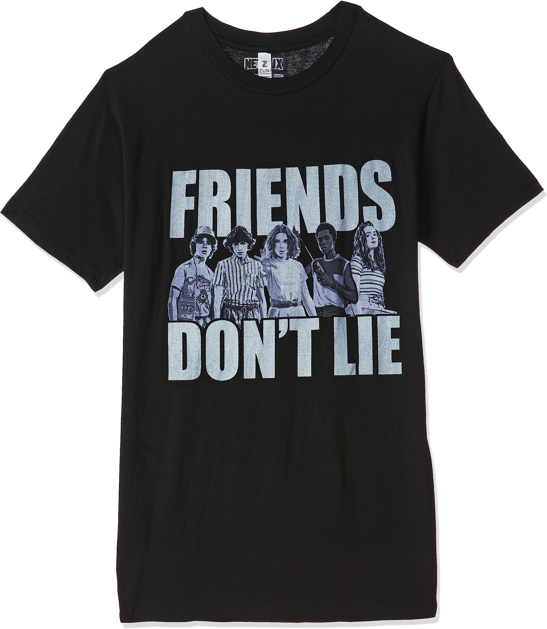 Stranger Things Cast Friends Don t Lie Basic Solid Tee 3XL