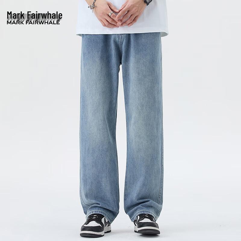 Mark Fairwhale Herren Locker Geschnittene Jeans mit Geradem Bein