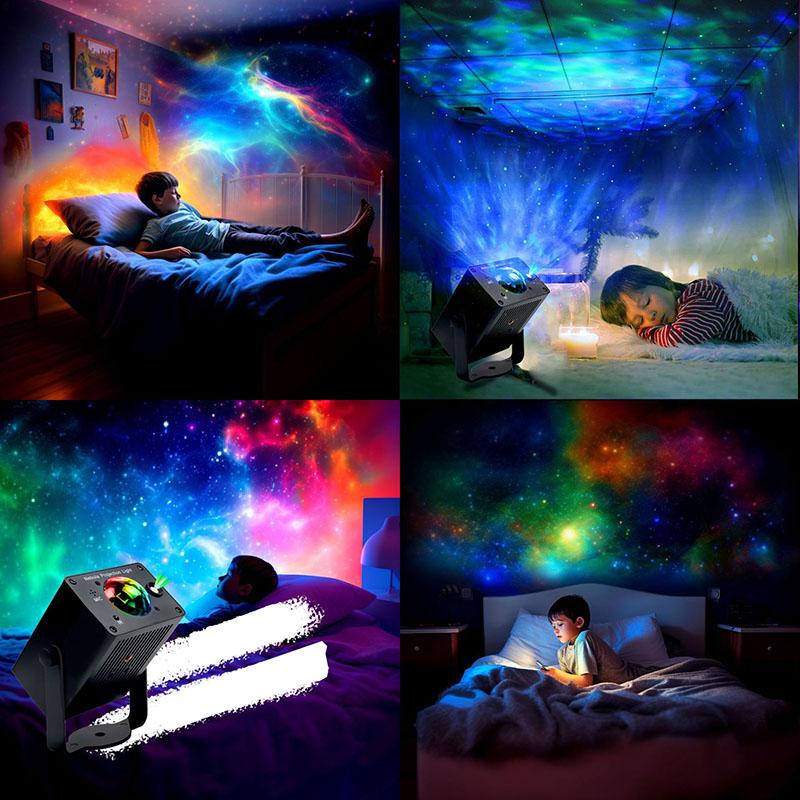 LED Galaxy Projector Light Colorful Sky Laser Projector Bedroom Night Lights Room Decoration Lamp Christmas Party Decoration