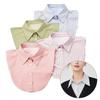 Fashion Cotton Stripes Fake Collar Vintage Classic Front Tie Casual Detachable False Blouse Collar for Women
