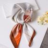 70cm Vintage Korean Style Silk Scarf: Versatile Faux Silk Neckerchief with Vintage Print for Women